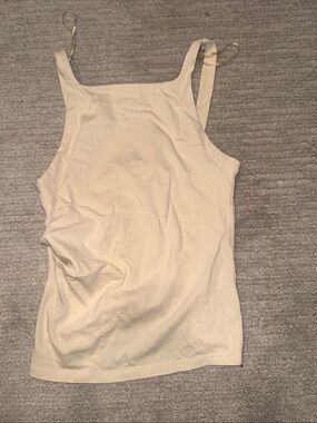 Zara Cream Square Neck Tank Top
